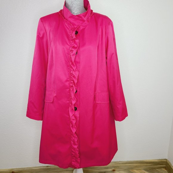 plus size pink trench coat
